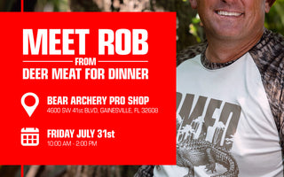 July 31, 2026 from 10-2 pm at Bear Archery in Gainesville, FL - MEET & GREET!